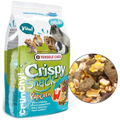 Versele-Laga Crispy Snack Popcorn ВЕРСЕЛЕ-ЛАГА КРИСПИ СНЕК ПОПКОРН дополнительный корм лакомство для грызунов, 0.65 кг