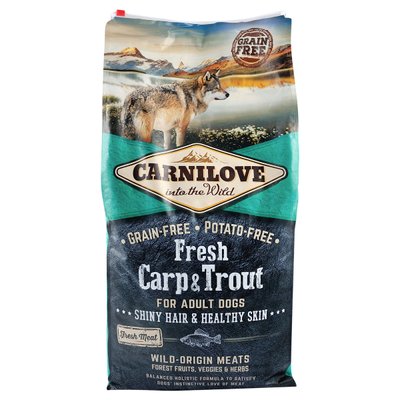 Carnilove Fresh Carp & Trout сухой корм для взрослых собак всех пород 12 кг (карп и форель)