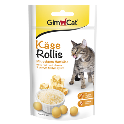 GimCat Kase-Rollis (Сырные шарики) витамины общеукрепляющие для кошек с сыром, 80 табл.