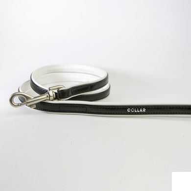 Collar brilliance Поводок кожаный, черно-белый, длина 115 см