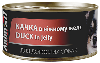AnimAll Dog Duck in jelly - консерва для собак с уткой в нежном желе 85 г