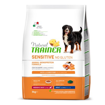 Trainer Dog Sensitive Medium & Maxi With Salmon Трейнер сухий корм для дорослих собак середніх та великих порід, з лососем, 3 кг