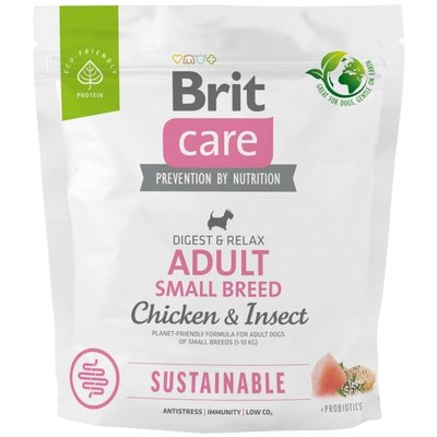 Brit Care Dog Sustainable Adult Small Breed - Сухой корм для взрослых собак мелких пород 1 кг (курица и насекомые)
