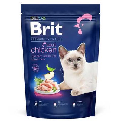 Brit Premium by Nature Cat Adult Chicken корм для котів 800г (курка)