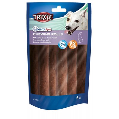 Лакомство для собак Trixie Палочки для чистки зубов Denta Fun с кроликом 12 см, 70 г / 6 шт