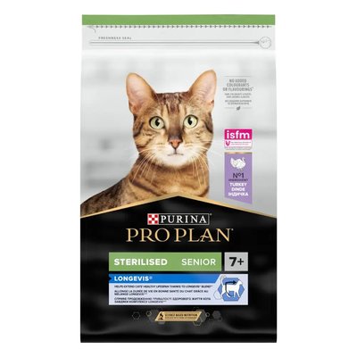 ProPlan Cat Sterilised Adult - Сухой корм для стерилизованных кошек и кастрированных котов старше 7 лет с индейкой 1,5 кг
