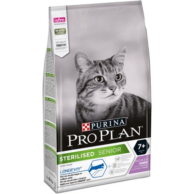 ProPlan Cat Sterilised Adult - Сухой корм для стерилизованных кошек и кастрированных котов старше 7 лет с индейкой 1,5 кг