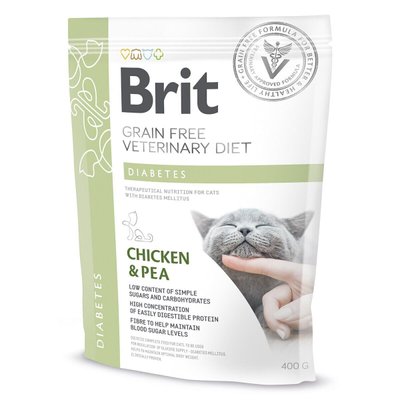 Brit GF Veterinary Diet Diabetes - Сухий корм для кішок, при цукровому діабеті 400 г (курка)