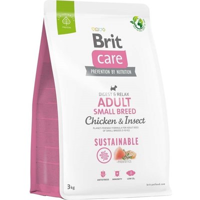 Brit Care Dog Sustainable Adult Small Breed - Сухой корм для взрослых собак мелких пород 3 кг (курица и насекомые)