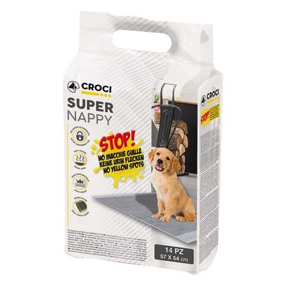 Пеленки для собак Croci Super Nappy с активированным углем 84*57 см, 14 шт.