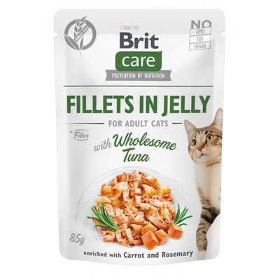 Brit Care Cat pouch - Влажный корм для котов 85г (тунец в желе)