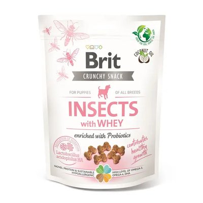 Brit Care Dog Crunchy Cracker - Ласощі для собак 200 г (комахи, сироватка і пробіотики)