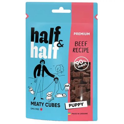 Half&Half Meaty Cubes Puppy - Ласощі для цуценят 100 г (яловичина)