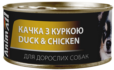 AnimAll Dog Duck and Chicken - консерва для собак с уткой и курицей 85 г