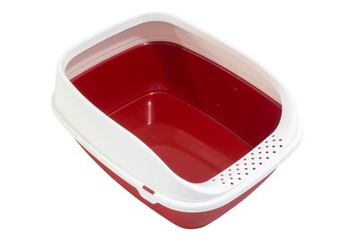 Туалет для кошек с рамкой BETA PLUS MINI RED красный 43*31*16 см