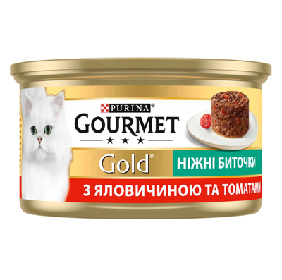 Gourmet Gold Нежные биточки с говядиной и томатами 85г