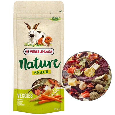 Versele-Laga Nature Snack Veggies Верселя-лага НАТЮР СНЕК ОВОЧІ додатковий корм ласощі для кроликів і гризунів, 85 г