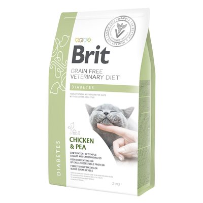 Brit GF Veterinary Diet Diabetes - Сухий корм для кішок, при цукровому діабеті 2 кг (курка)