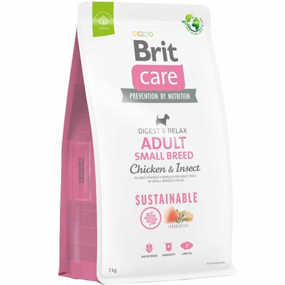 Brit Care Dog Sustainable Adult Small Breed - Сухий корм для дорослих собак дрібних порід 3 кг (курка та комахи)