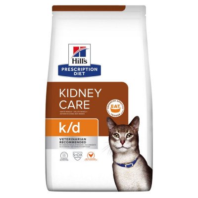 Hills Prescription Diet Feline k/d сухой корм для кошек, при заболеваниях почек 1,5кг (курица)