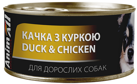 AnimAll Dog Duck and Chicken - консерва для собак с уткой и курицей 85 г