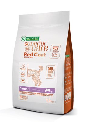 Nature’s Protection SC Red Coat Grain Free Junior Mini Breeds - беззерновой корм для юниоров с рыжим окрасом шерсти, для малых пород 1,5 кг