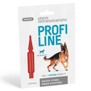 Капли PROVET Profiline для собак 20-40 кг инсектоакарицид 4 пипетки, пипетка