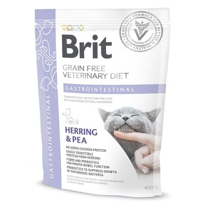 Brit GF Veterinary Diet Gastrointestinal - Сухой корм для кошек, при заболеваниях желудочно-кишечного тракта 400 г (сельдь)