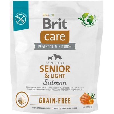 Brit Care Dog Grain-free Senior & Light - Сухой корм для стареющих собак беззерновой 1 кг (лосось)