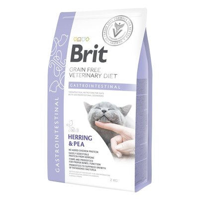 Brit GF Veterinary Diet Gastrointestinal - Сухий корм для кішок, при захворюваннях шлунково-кишкового тракту 2 кг (оселедець)