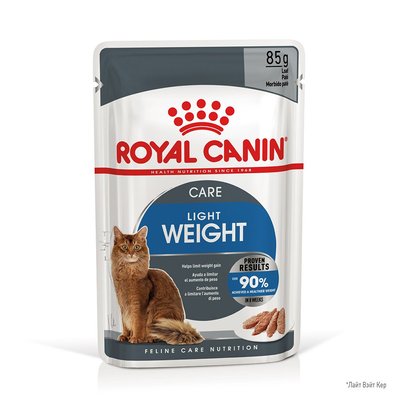 Вологий корм Royal Canin Light Weight Care шматочки в желе, для котів схильних до зайвої ваги, 85 г