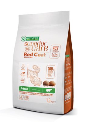 Nature’s Protection SC Red Coat Grain Free Adult Small Breeds with Lamb - беззерновой корм для взрослых собак с рыжим окрасом шерсти, для малых пород 1,5 кг
