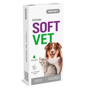 Фитокомплекс PROVET SoftVet - антистрессовое действие и коррекция поведения для взрослых кошек и собак 20 мл