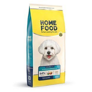 Home Food Повнораціонний гіпоалергенний сухий корм для дорослих собак маленьких порід &laquo;Форель з Рисом та Овочами&raquo; 10 кг