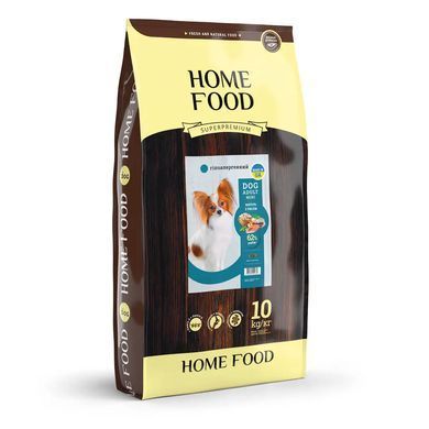 Home Food Повнораціонний гіпоалергенний сухий корм для дорослих собак маленьких порід &laquo;Форель з Рисом та Овочами&raquo; 10 кг
