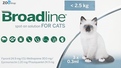 БРОДЛАЙН ( Broadline) Спот-он для котов до 2,5кг (S), пипетка