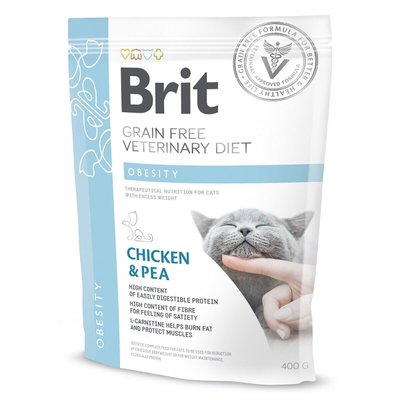 Brit GF Veterinary Diet Obesity - Сухий корм для кішок, для зниження ваги 400 г (курка)