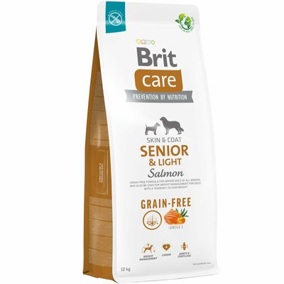 Brit Care Dog Grain-free Senior & Light - Сухой корм для стареющих собак беззерновой 12 кг (лосось)