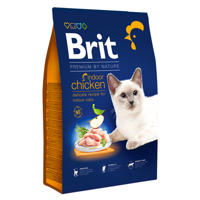 Brit Premium by Nature Cat Indoor орм для котів, які живуть у приміщенні 8кг (курка)