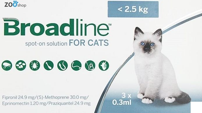 БРОДЛАЙН ( Broadline) Спот-он для котов до 2,5кг (S), пипетка