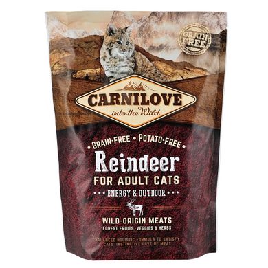 Carnilove Cat Raindeer - Energy & Outdoor cухий корм для активних котів 400г (оленина та кабан)