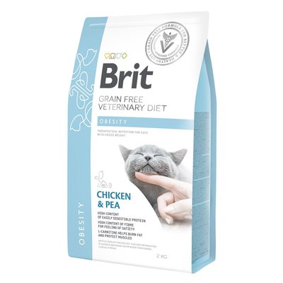 Brit GF Veterinary Diet Obesity - Сухий корм для кішок, для зниження ваги 2 кг (курка)