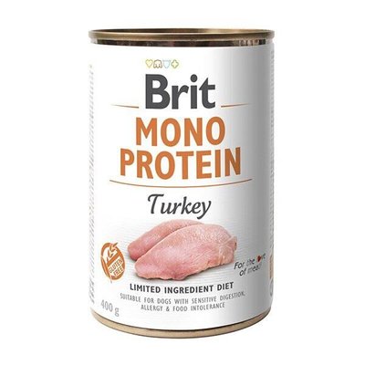 Brit Mono Protein Turkey - Влажный корм для собак 400 г (индейка)