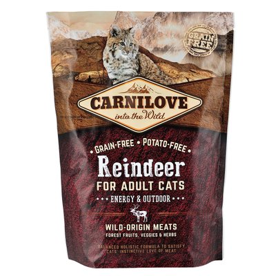 Carnilove Cat Raindeer - Energy & Outdoor сухой корм для активных кошек 400г (оленина и кабан)