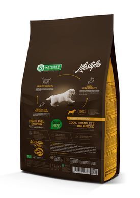 Nature's Protection Lifestyle Grain Free Salmon with krill Starter For Puppies - беззерновий корм з лососем та крілем для цуценят всіх порід 1,5 кг