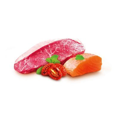 Home Food Полнорационный сухой корм для стерилизованных/кастрированных кошек крупных пород &laquo;Телятина с лососем и вялеными томатами&raquo; 400 г