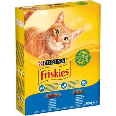 Friskies - Сухой корм для кошек с лососем и овощами 0,3 кг