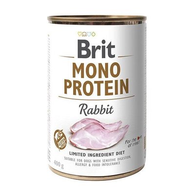 Brit Mono Protein Rabbit - Влажный корм для собак 400 г (кролик)