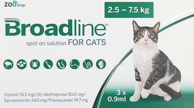БРОДЛАЙН ( Broadline) Спот-он для котов 2,5-7,5кг (L), пипека