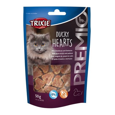 Ласощі для кішок Trixie PREMIO Hearts 50 г (качка і риба)